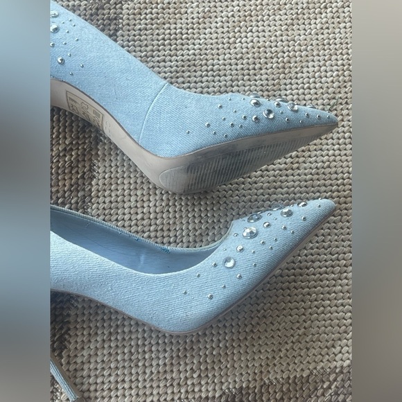 ALDO Elegant Blue Embellished Women's denimHeels size 7 - Picture 12 of 16